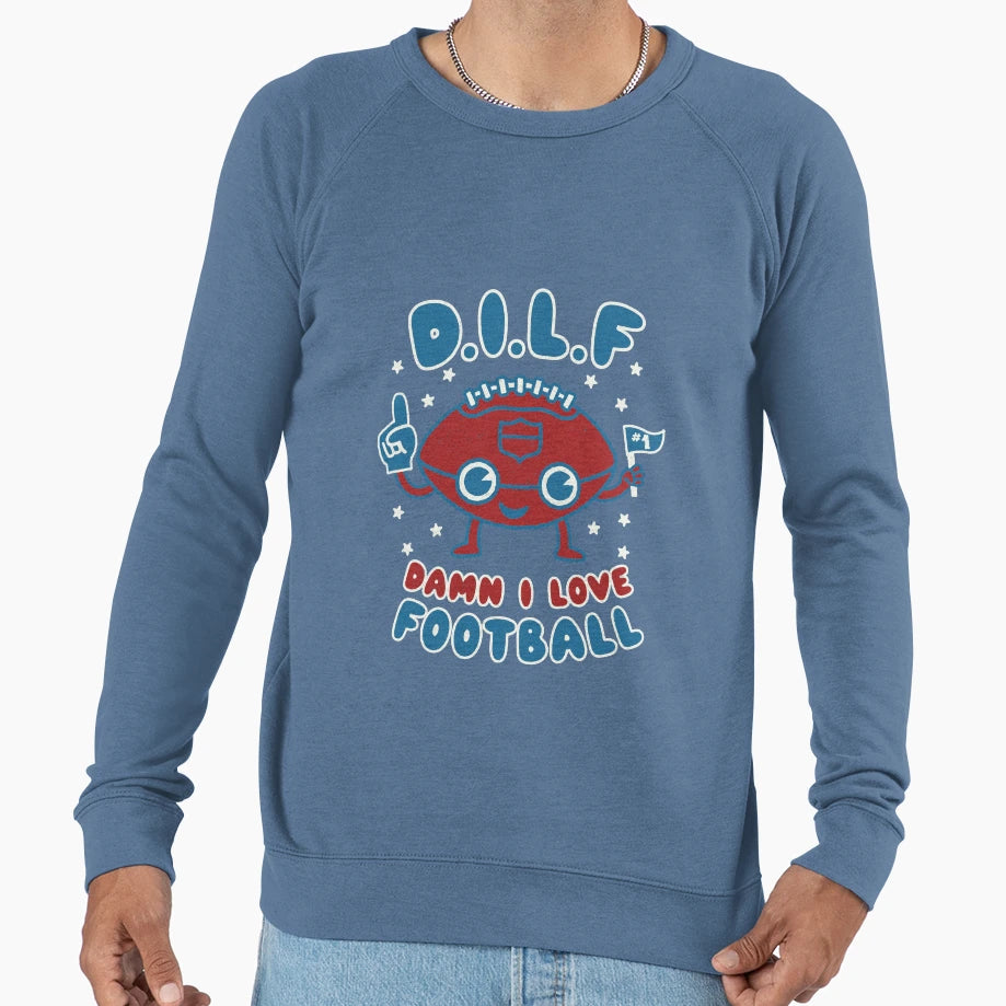 Damn I Love Football Milf Sweatshirt - Casual Everyday Wear for Adults - T-Shirt, Sweatshirt, Hoodie