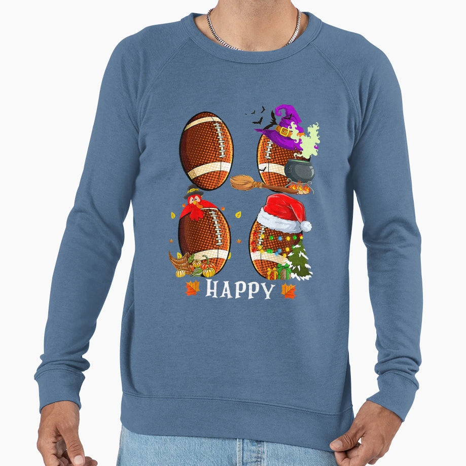 Football Halloween Thanksgiving T-Shirt - Novelty Apparel Men Women - T-Shirt, Sweatshirt, Hoodie