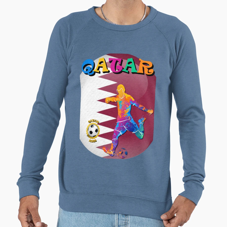 Qatar Football Sweatshirt - Minimalist Print for Adults - T-Shirt, Sweatshirt, Hoodie