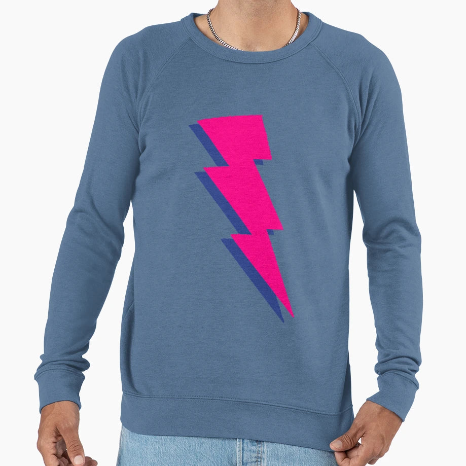 80S Lightning Bolt Sweatshirt - Unique Graphic Men Women - T-Shirt, Sweatshirt, Hoodie
