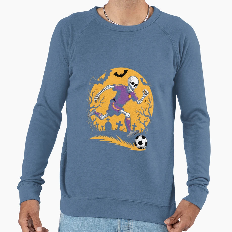 Soccer Skeleton Halloween Football Sweatshirt - Novelty Apparel Unisex - T-Shirt, Sweatshirt, Hoodie