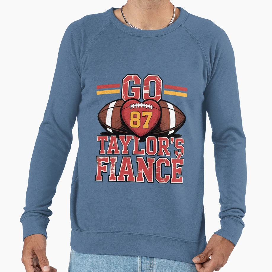 Football Heart Number 87 Go Sweatshirt - Casual Everyday Wear for Adults - T-Shirt, Sweatshirt, Hoodie