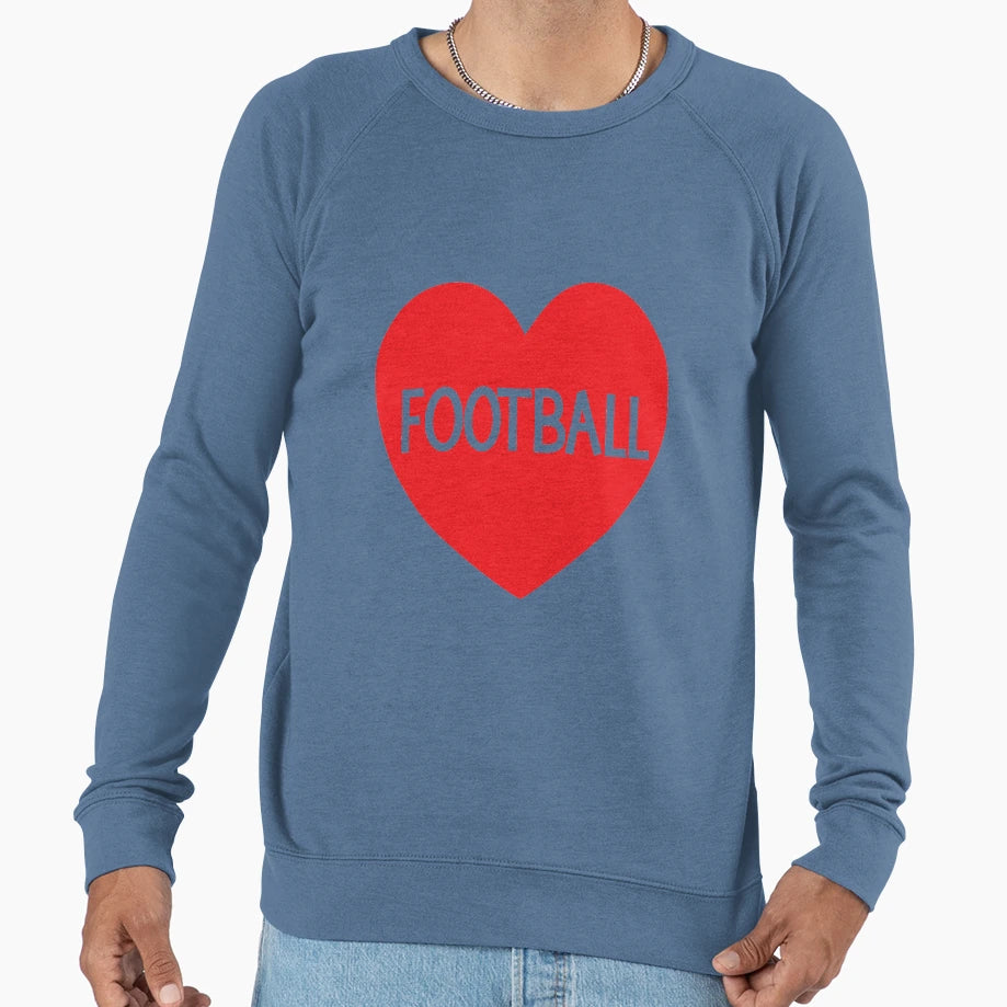 Love Football Heart Sweatshirt - Novelty Apparel for Adults - T-Shirt, Sweatshirt, Hoodie