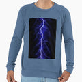 Blue Lightning Sweatshirt - Streetwear Style for Adults - T-Shirt, Sweatshirt, Hoodie