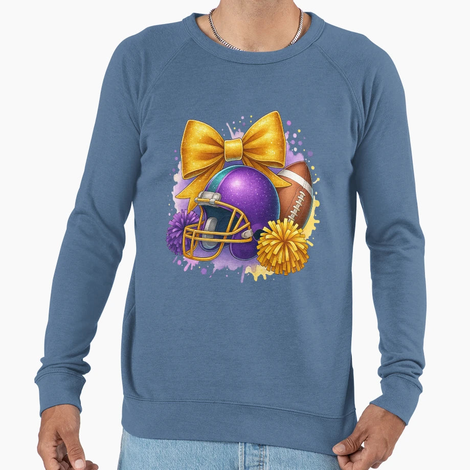 Football Helmet Cheerleader Bow Sweatshirt - Streetwear Style for Adults - T-Shirt, Sweatshirt, Hoodie