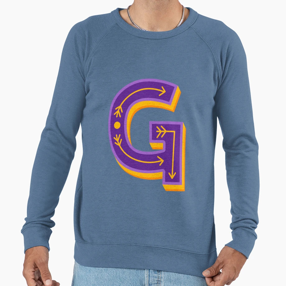 Letter G Sweatshirt - Trendy Graphic for Adults - T-Shirt, Sweatshirt, Hoodie