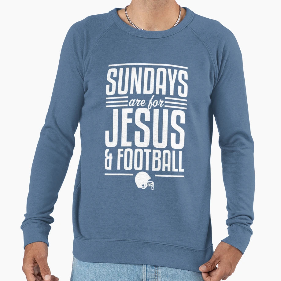 Sundays Are Jesus And Football Sweatshirt - Aesthetic Graphic for Adults - T-Shirt, Sweatshirt, Hoodie