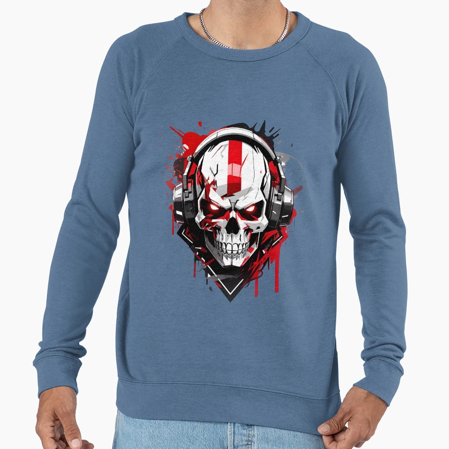 Skull Head Robot Sweatshirt - Custom Art Print Unisex - T-Shirt, Sweatshirt, Hoodie