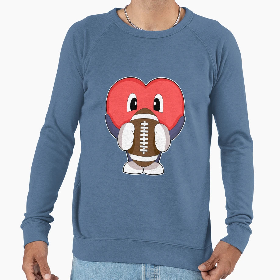 Heart American Football Sports Sweatshirt - Trendy Graphic Men Women - T-Shirt, Sweatshirt, Hoodie