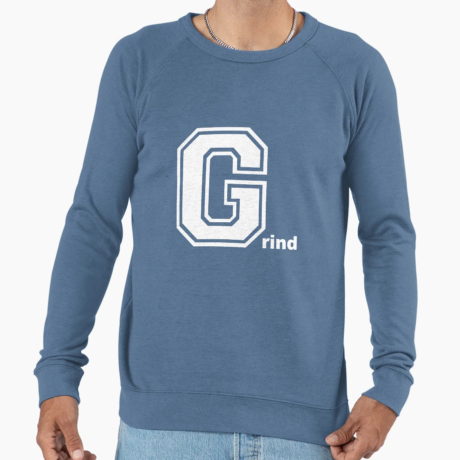 Grind Logo White Sweatshirt - Fun Novelty Design Unisex - T-Shirt, Sweatshirt, Hoodie