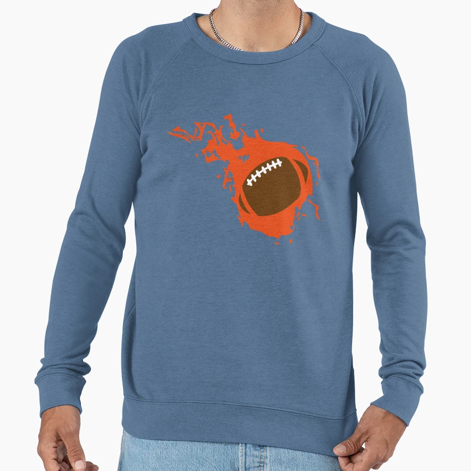 Rugby Ball American Football Flame Fire Sweatshirt - Novelty Apparel Unisex - T-Shirt, Sweatshirt, Hoodie