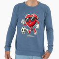 Funny Heart Playing Soccer Sweatshirt - Aesthetic Graphic Unisex - T-Shirt, Sweatshirt, Hoodie