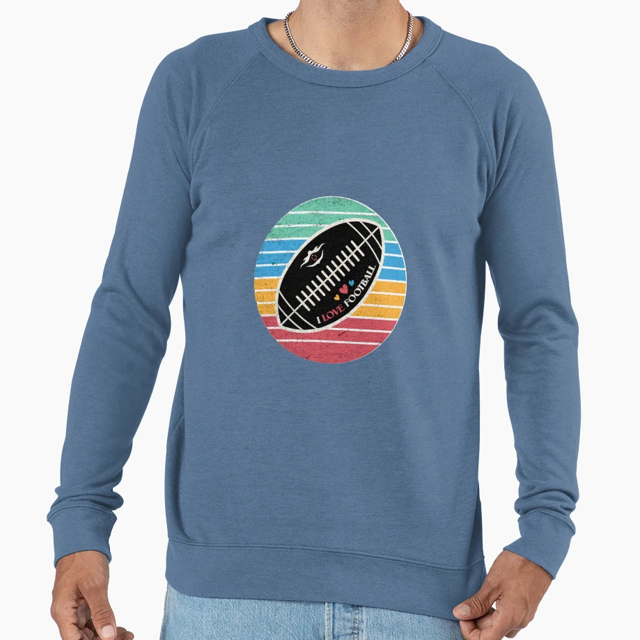I Love Football Sweatshirt - Custom Art Print Men Women - T-Shirt, Sweatshirt, Hoodie