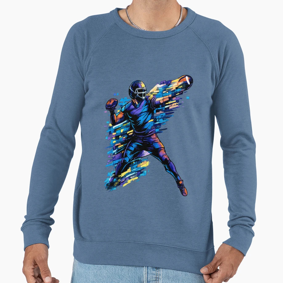 Dynamic Football Quarterback Sweatshirt - Casual Everyday Wear Unisex - T-Shirt, Sweatshirt, Hoodie