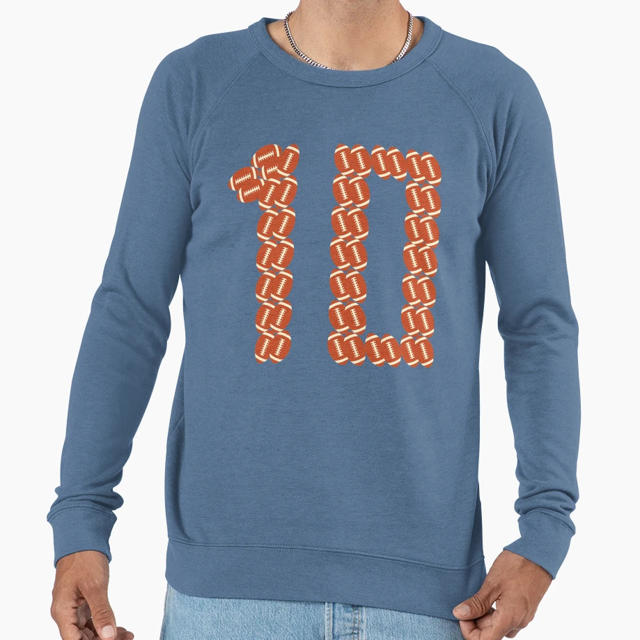 Player Number 10 Ten American Sweatshirt - Streetwear Style Unisex - T-Shirt, Sweatshirt, Hoodie