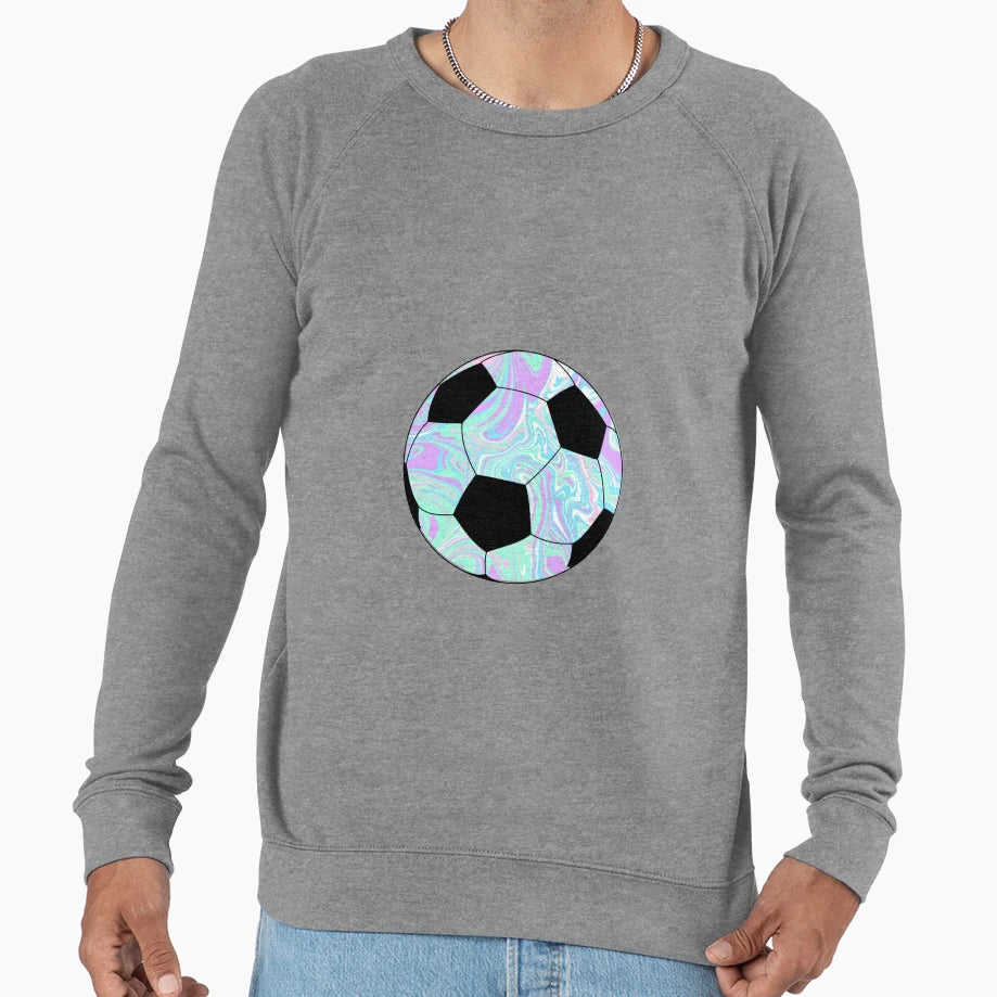 Blue Purple Soccer Ball Sweatshirt - Aesthetic Graphic Men Women - T-Shirt, Sweatshirt, Hoodie