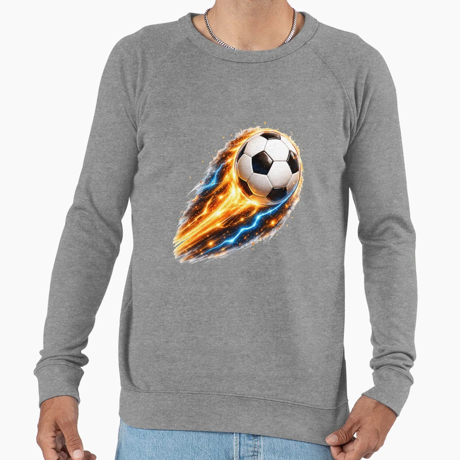 Fire And Lightning Soccer Ball Sweatshirt - Streetwear Style for Adults - T-Shirt, Sweatshirt, Hoodie
