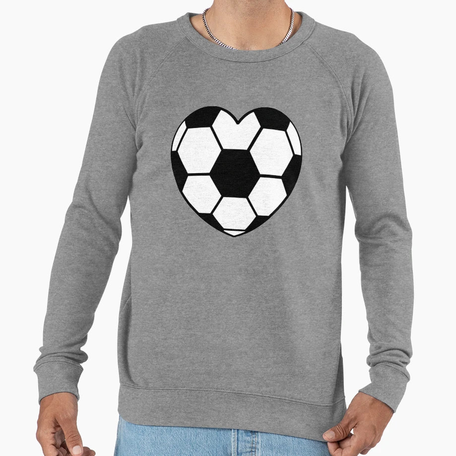 Soccer Ball Heart Shaped Funny Sweatshirt - Novelty Apparel Men Women - T-Shirt, Sweatshirt, Hoodie