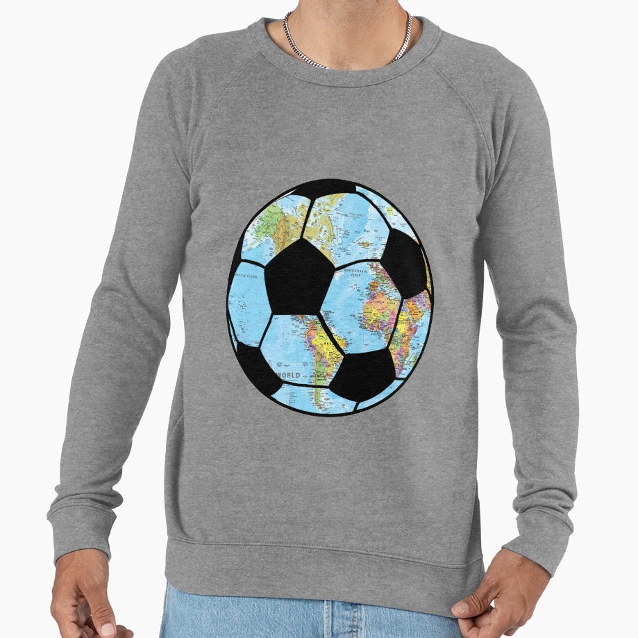 Football Around Globe Sweatshirt - Trendy Graphic for Adults - T-Shirt, Sweatshirt, Hoodie