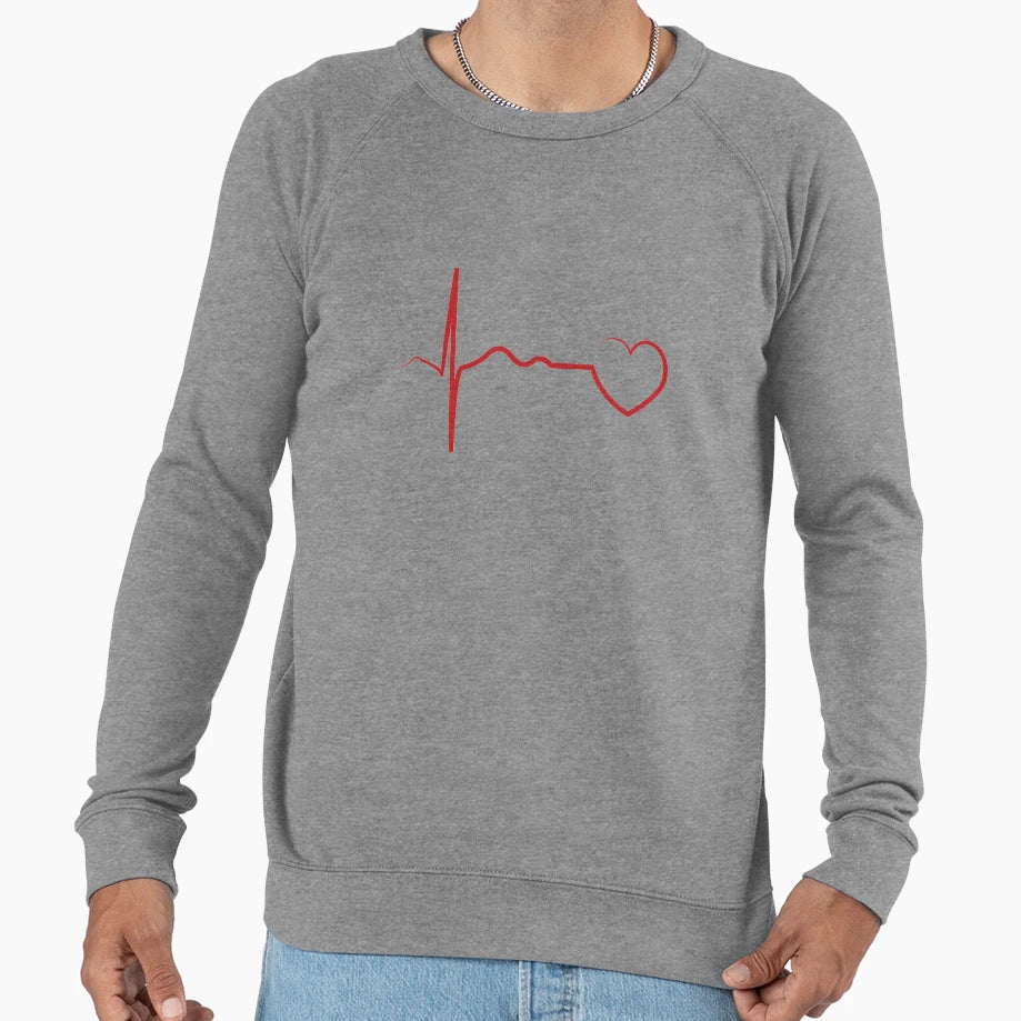 Red Heartbeat Sweatshirt - Graphic Print for Adults - T-Shirt, Sweatshirt, Hoodie