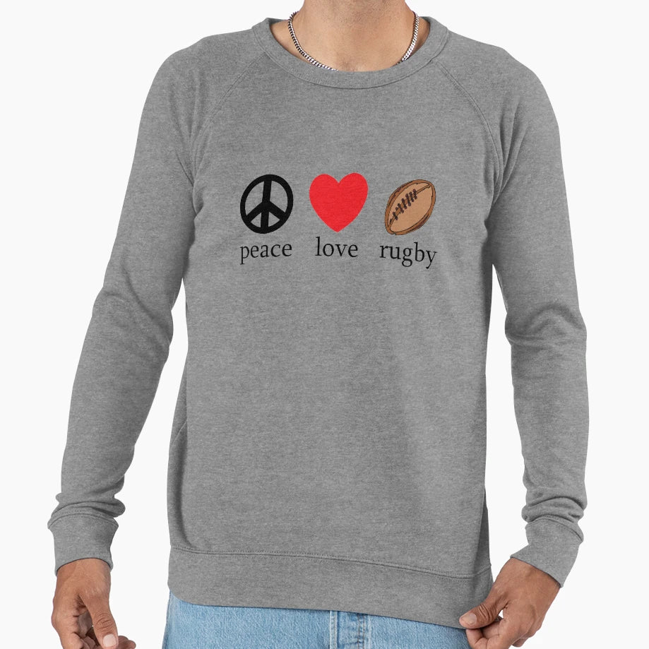 Rugby Peace Love Rugby Sweatshirt - Minimalist Print Unisex - T-Shirt, Sweatshirt, Hoodie