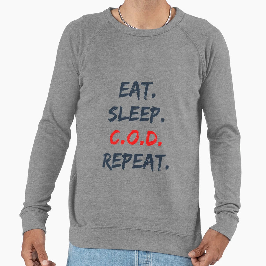 Eat Sleep Cod Repeat Sweatshirt - Streetwear Style Unisex - T-Shirt, Sweatshirt, Hoodie