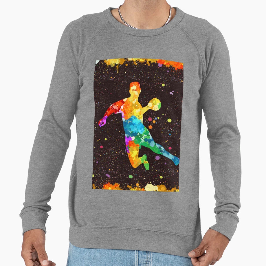 Handball Art Watercolor Sweatshirt - Novelty Apparel Unisex - T-Shirt, Sweatshirt, Hoodie