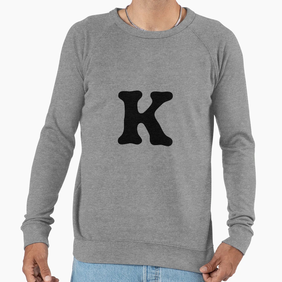 Modern Monoline Letter K Sweatshirt - Minimalist Print for Adults - T-Shirt, Sweatshirt, Hoodie
