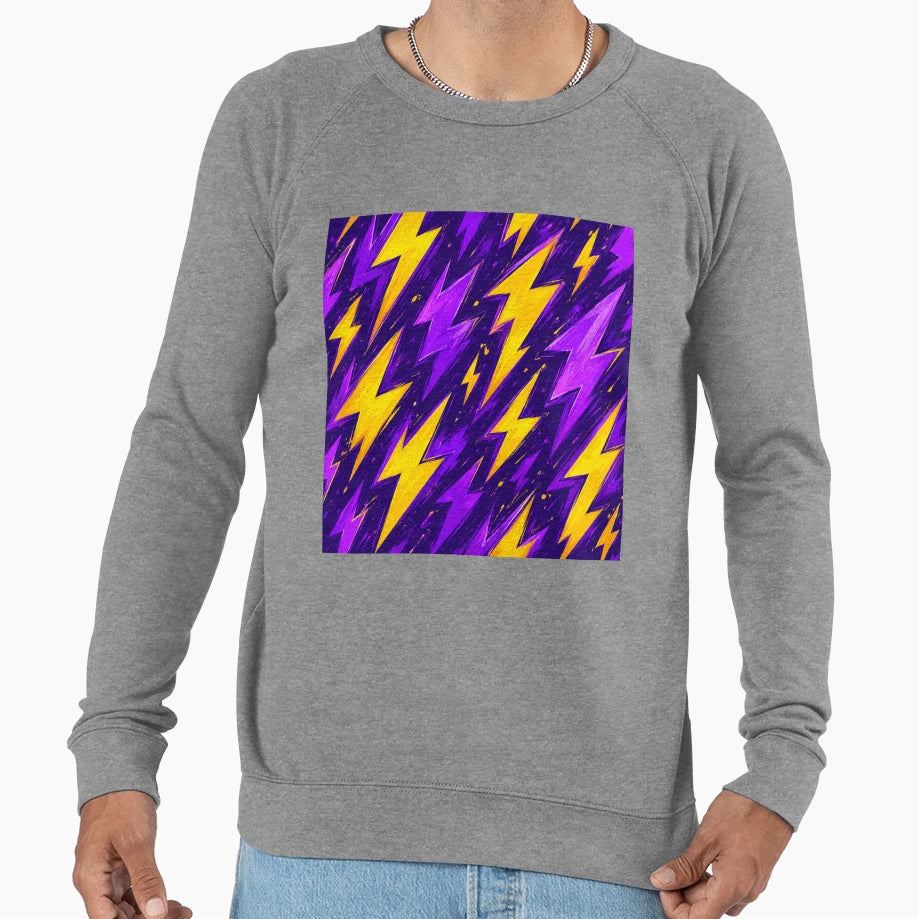 Electric Thunder Bolt Pattern Sweatshirt - Fun Novelty Design Men Women - T-Shirt, Sweatshirt, Hoodie
