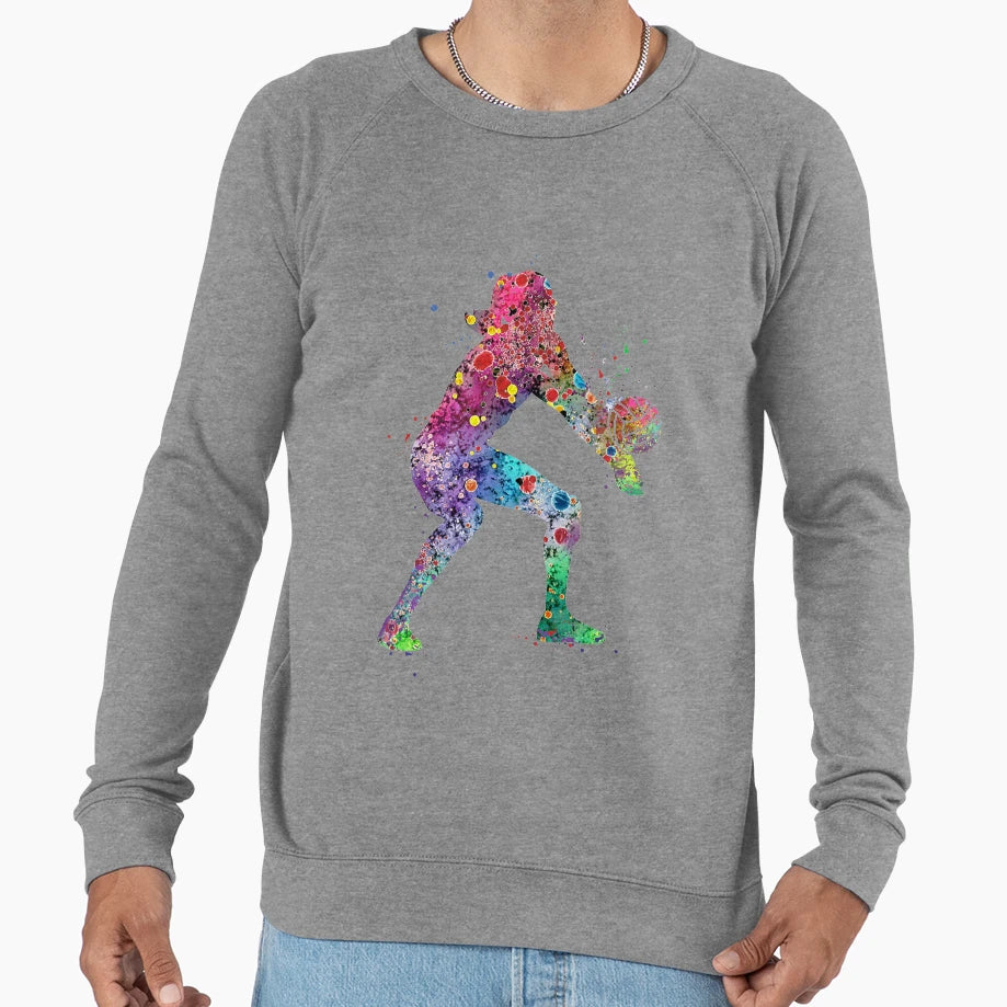 Volleyball Watercolor Painting Sweatshirt - Minimalist Print for Adults - T-Shirt, Sweatshirt, Hoodie