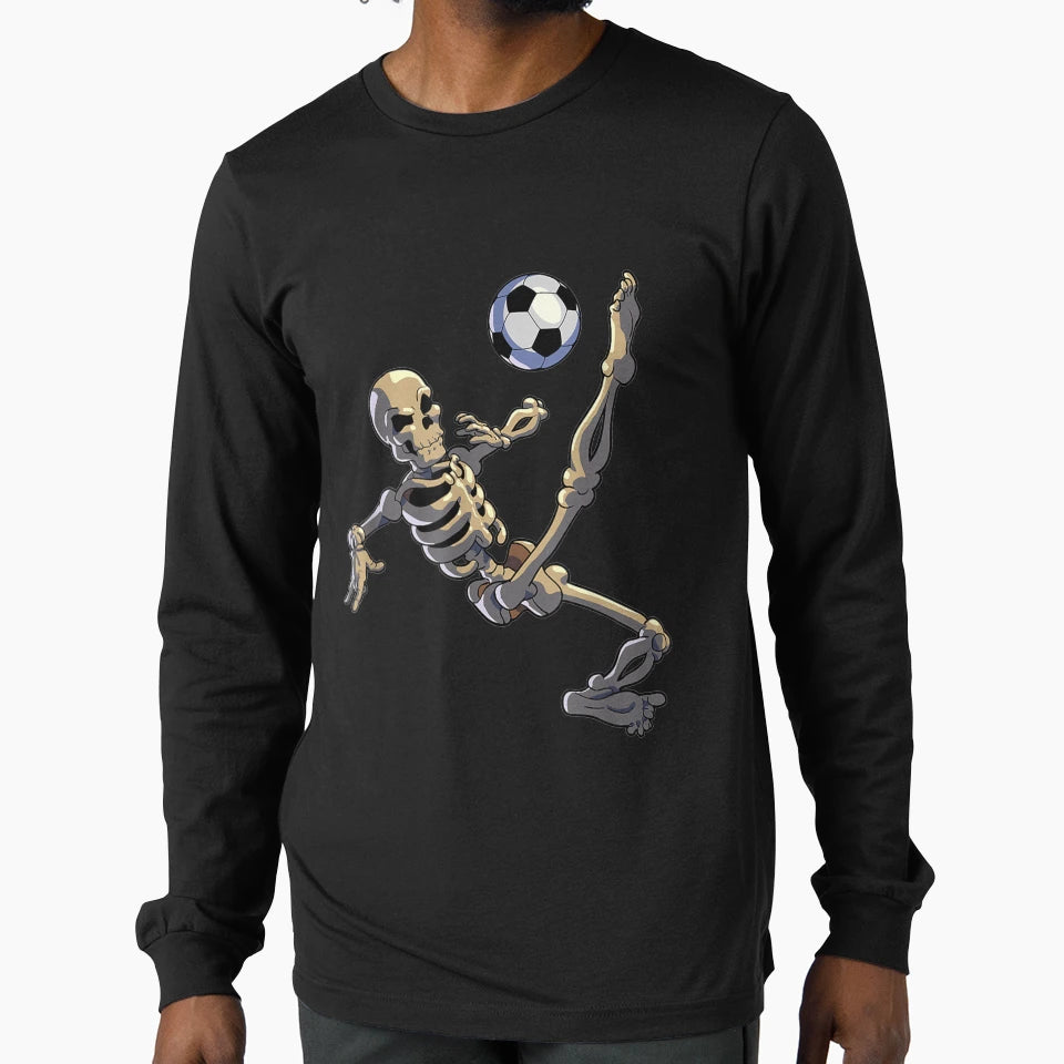 Soccer Halloween Skeleton Player T-Shirt - Trendy Graphic Unisex - T-Shirt, Sweatshirt, Hoodie