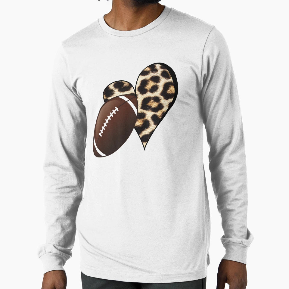 Football Love Leopard T-Shirt - Fun Novelty Design Unisex - T-Shirt, Sweatshirt, Hoodie