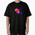 I Love Football Red Football Blue T-Shirt - Custom Art Print Men Women - T-Shirt, Sweatshirt, Hoodie