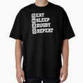 Rugby Fanatic Eat Sleep Rugby Repeat T-Shirt - Fun Novelty Design Men Women - T-Shirt, Sweatshirt, Hoodie