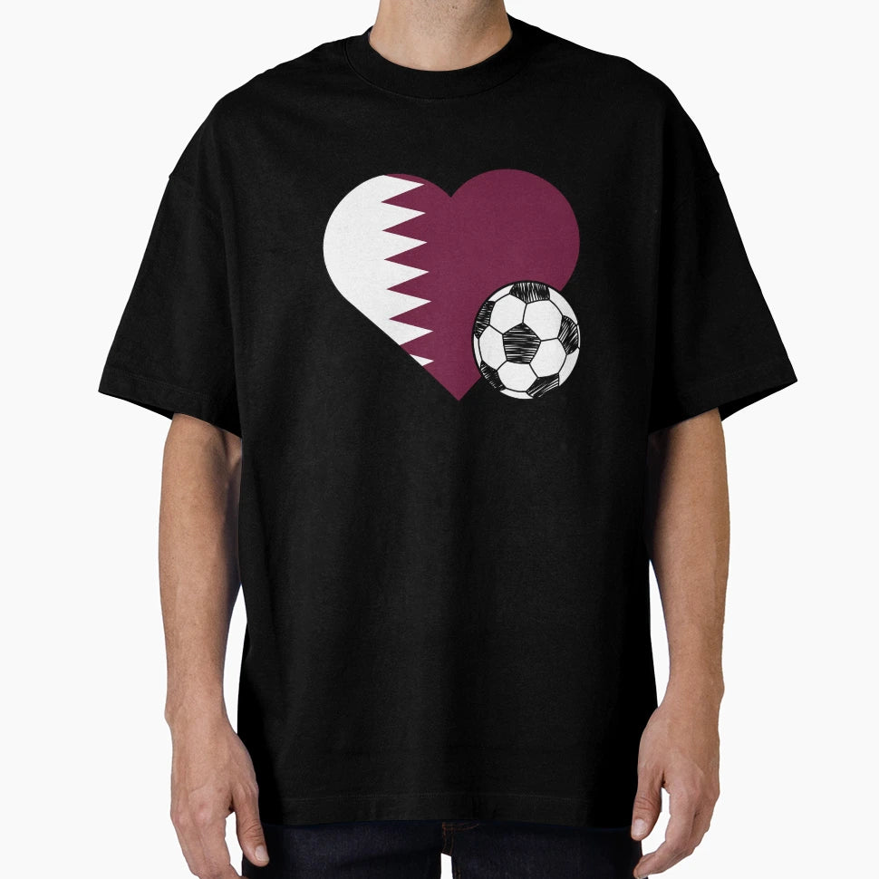 Qatar Soccer Heart T-Shirt - Unique Graphic for Adults - T-Shirt, Sweatshirt, Hoodie