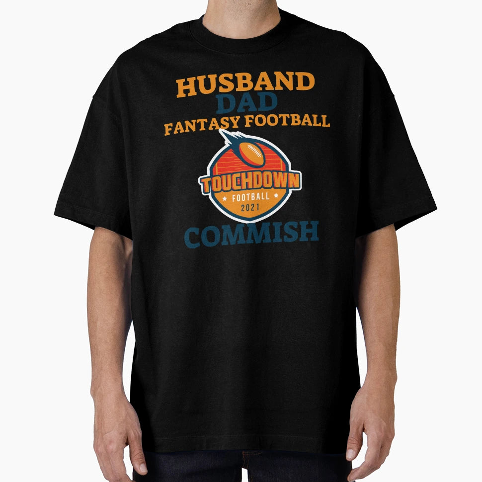 Husband Dad Fantasy Football T-Shirt - Casual Everyday Wear Men Women - T-Shirt, Sweatshirt, Hoodie