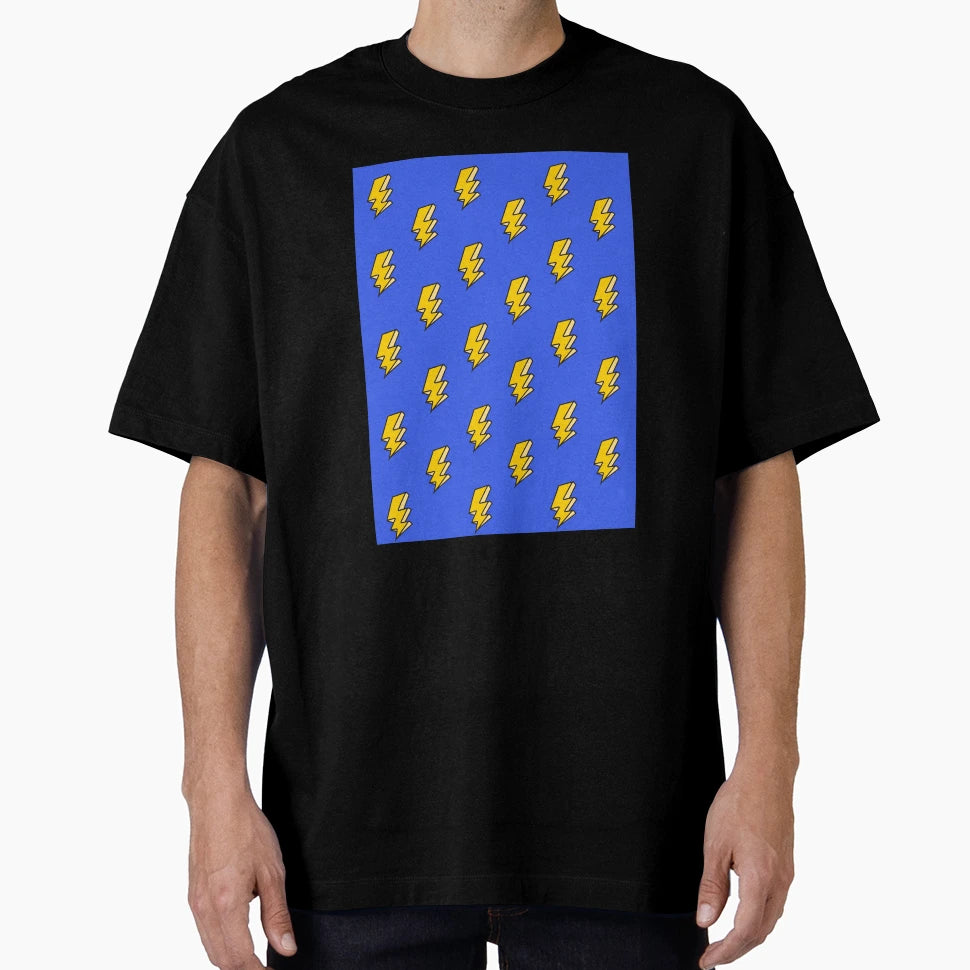 Lightning Bolts Blue Background T-Shirt - Minimalist Print for Adults - T-Shirt, Sweatshirt, Hoodie