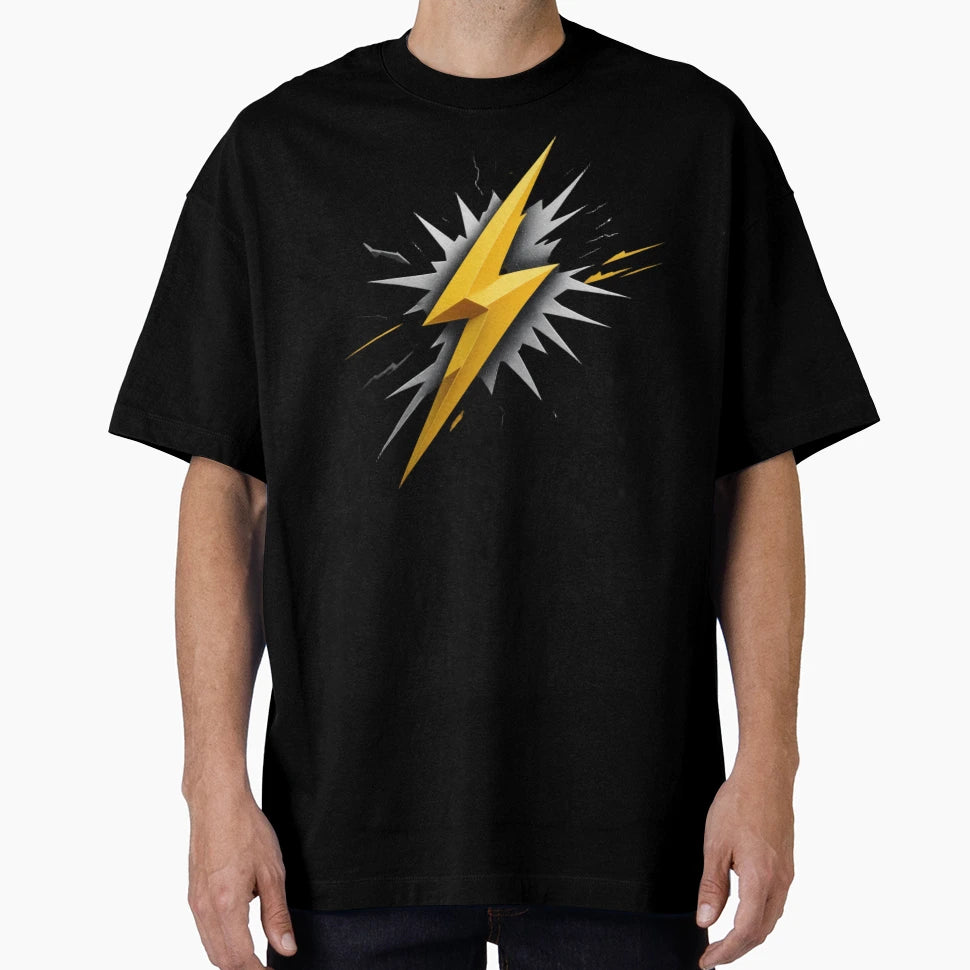 Dynamic Lightning Bolt Crackling T-Shirt - Aesthetic Graphic Men Women - T-Shirt, Sweatshirt, Hoodie