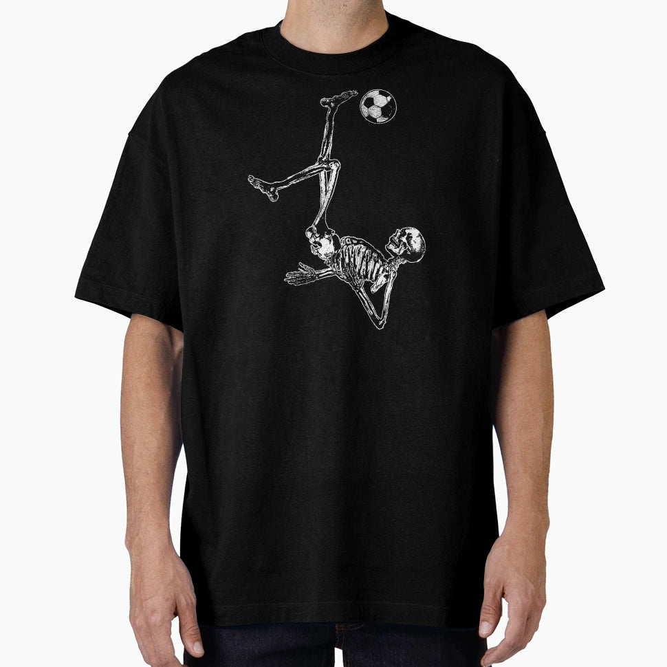 Skeleton Playing Soccer T-Shirt - Custom Art Print Unisex - T-Shirt, Sweatshirt, Hoodie