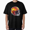 Fire Football Helmet T-Shirt - Trendy Graphic for Adults - T-Shirt, Sweatshirt, Hoodie