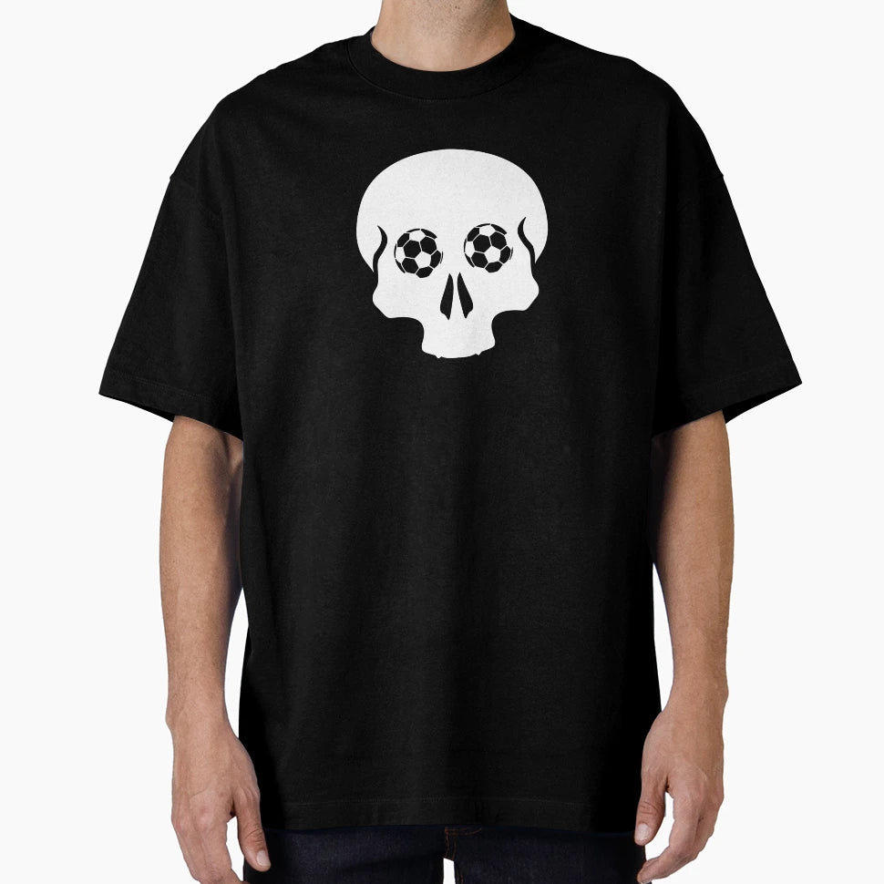 Skull Soccer Ball Eyes Icon T-Shirt - Minimalist Print Unisex - T-Shirt, Sweatshirt, Hoodie