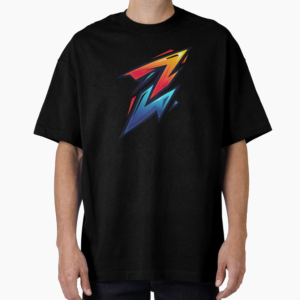 Bold Neon Lightning Bolt Z Logo Gamers T-Shirt - Custom Art Print Unisex - T-Shirt, Sweatshirt, Hoodie