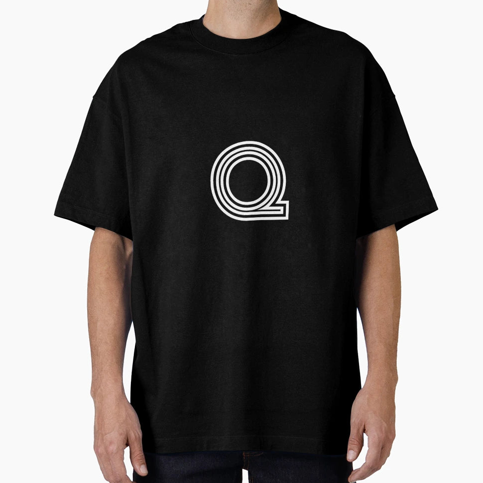Track Letter Q Black And White T-Shirt - Custom Art Print for Adults - T-Shirt, Sweatshirt, Hoodie
