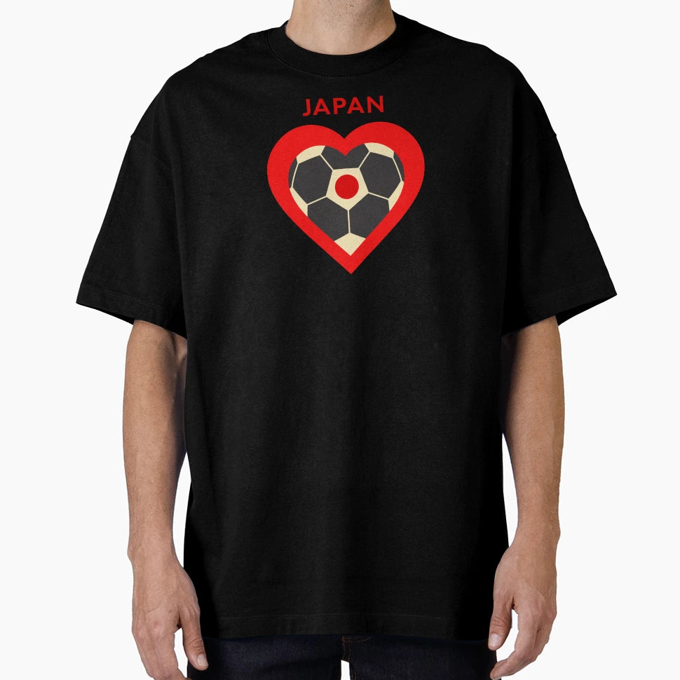 Japan Soccer Heart T-Shirt - Custom Art Print Unisex - T-Shirt, Sweatshirt, Hoodie