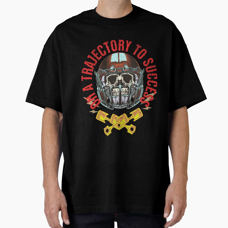 Trajectory To Success Football Skull T-Shirt - Novelty Apparel for Adults - T-Shirt, Sweatshirt, Hoodie