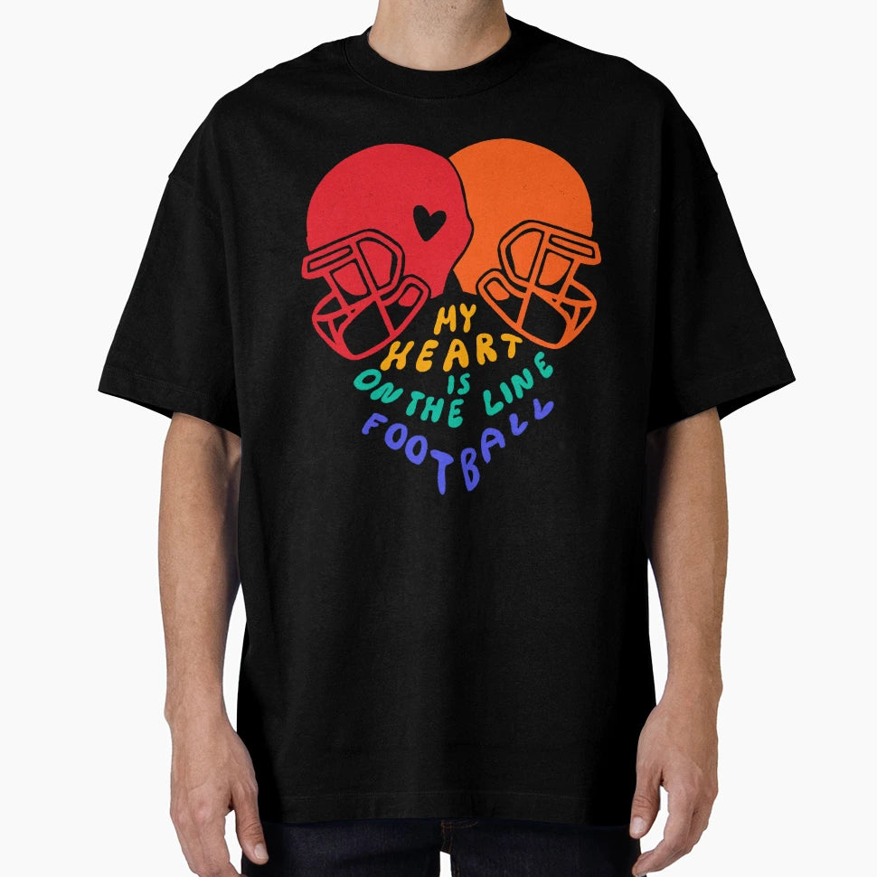 My Heart Is Line Football T-Shirt - Unique Graphic Unisex - T-Shirt, Sweatshirt, Hoodie