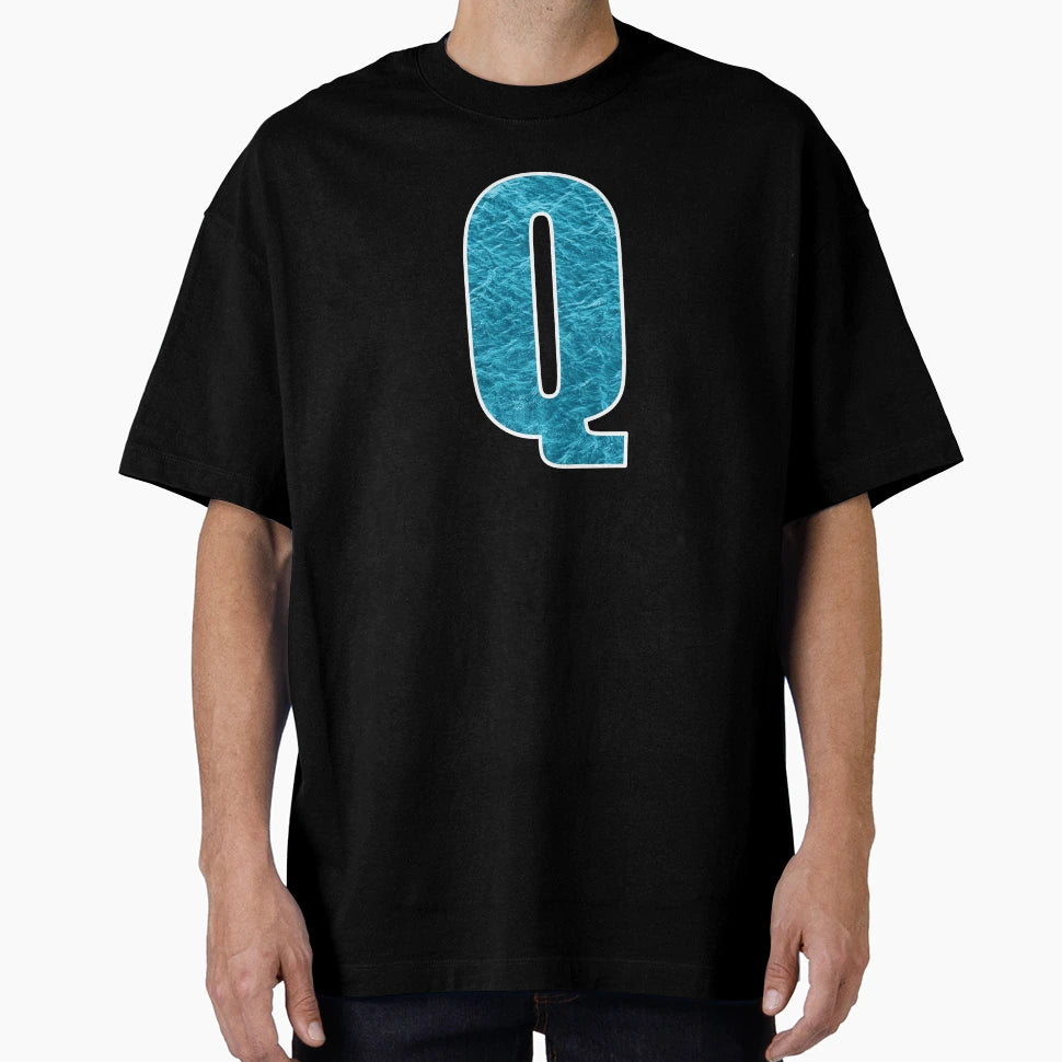 Letter Q Water Art Effect Monogram T-Shirt - Aesthetic Graphic Men Women - T-Shirt, Sweatshirt, Hoodie