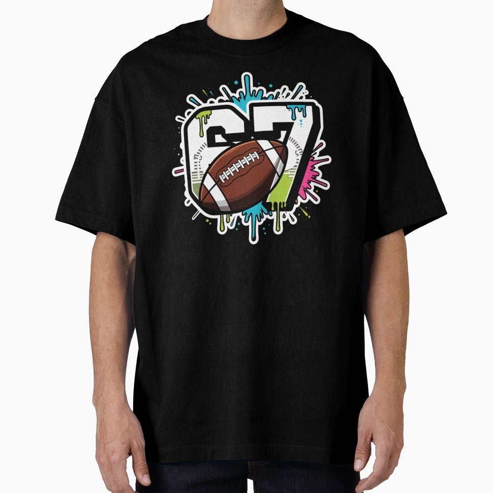 Football 67 Six Seven Funny Gen T-Shirt - Fun Novelty Design for Adults - T-Shirt, Sweatshirt, Hoodie