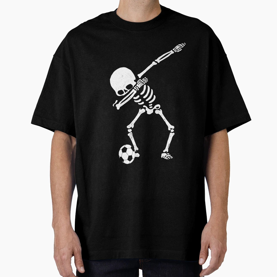 Halloween Dabbing Skeleton Soccer T-Shirt - Aesthetic Graphic for Adults - T-Shirt, Sweatshirt, Hoodie