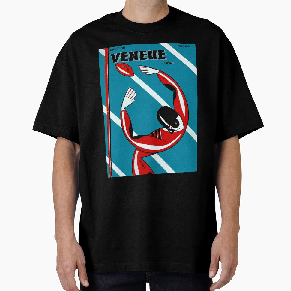 Veneue 1934 Magazine Abstract Football T-Shirt - Graphic Print Unisex - T-Shirt, Sweatshirt, Hoodie